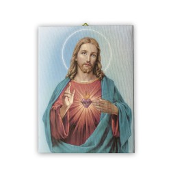 Tela pittorica intelaiata del Sacro Cuore di Gesù