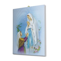 Tela pittorica intelaiata della Madonna di Lourdes e Bernadette