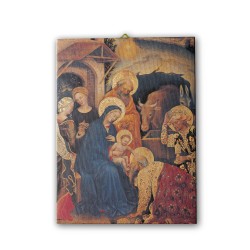 Tela pittorica intelaiata dell'Adorazione dei Magi dipinta da Gentile da Fabriano