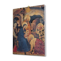 Tela pittorica intelaiata dell'Adorazione dei Magi dipinta da Gentile da Fabriano