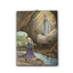 Tela pittorica intelaiata della Madonna di Lourdes
