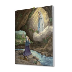Tela pittorica intelaiata della Madonna di Lourdes