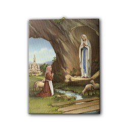 Tela pittorica intelaiata della Madonna di Lourdes