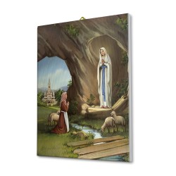 Tela pittorica intelaiata della Madonna di Lourdes