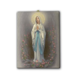 Tela pittorica intelaiata della Madonna di Lourdes