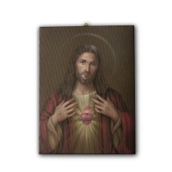 Tela pittorica intelaiata del Sacro Cuore di Gesù