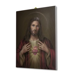 Tela pittorica intelaiata del Sacro Cuore di Gesù