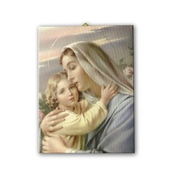 Tela pittorica intelaiata della Madonna con bambino