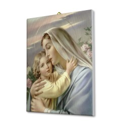 Tela pittorica intelaiata della Madonna con bambino