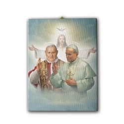 Tela pittorica intelaiata di Papa Giovanni XXIII e Papa Giovanni Paolo II