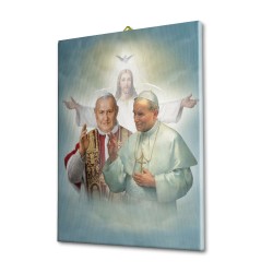 Tela pittorica intelaiata di Papa Giovanni XXIII e Papa Giovanni Paolo II