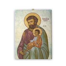Tela pittorica intelaiata di San Giuseppe protettore della Sacra Famiglia