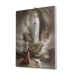 Tela pittorica intelaiata della Madonna di Lourdes