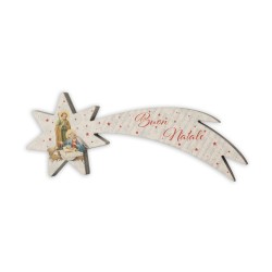 Decorazione natalizia in pioppo bianco stampato