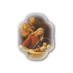 Soprammobile magnetico sagomato in resina porcellanata con Natività in primo piano