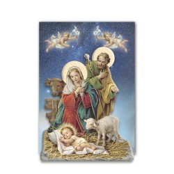 Statuetta magnetica tridimensionale della Natività tradizionale con pecorella