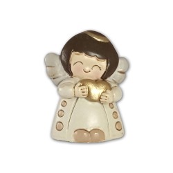 Statuetta in resina di un angioletto con cuore in mano