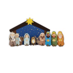 Presepe componibile in pioppo