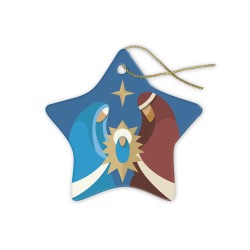 Decorazione natalizia a forma di stella in porcellana