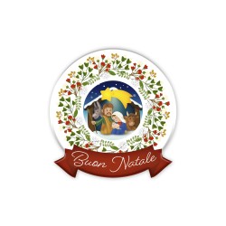 Decorazione natalizia da appoggio in resina porcellanata