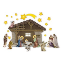 Presepe componibile stampato su materiale adesivo nanotecnologico senza colla