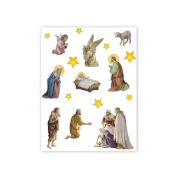 Presepe componibile stampato su materiale adesivo nanotecnologico senza colla