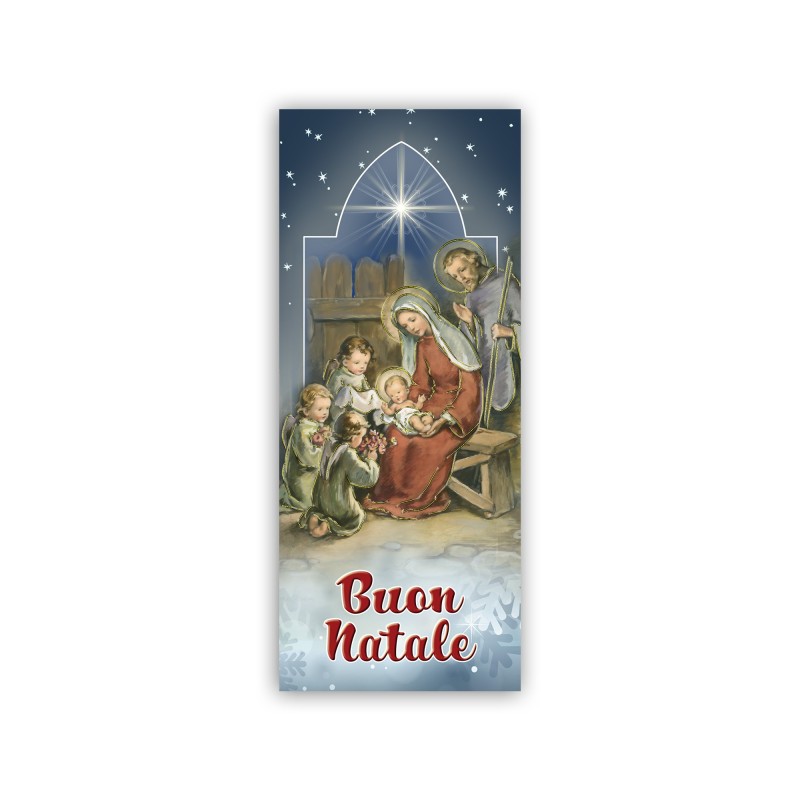 Segnalibro natalizio Natività con angioletti Segnalibro natalizio Natività con angioletti
