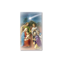 Santino Natività con Re Magi con preghiera