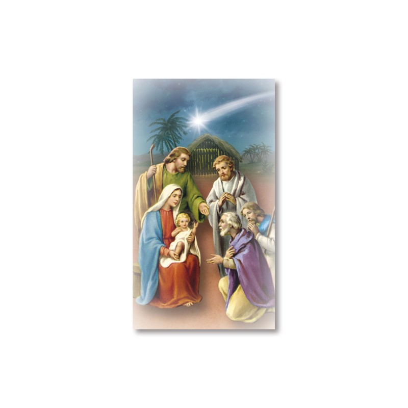 Santino Natività con Re Magi con preghiera Santino Natività con Re Magi con preghiera