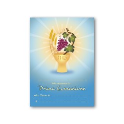 Croce in resina porcellanata di Prima Comunione con diploma