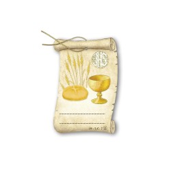 Pergamena legapacco con nastrino dorato