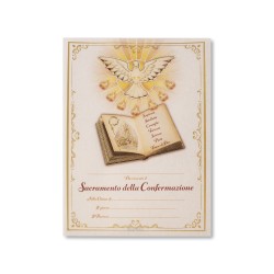 Diploma in carta pergamena per il ricevimento della Cresima