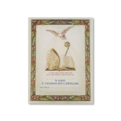 Diploma in carta pergamena per il ricevimento della Cresima