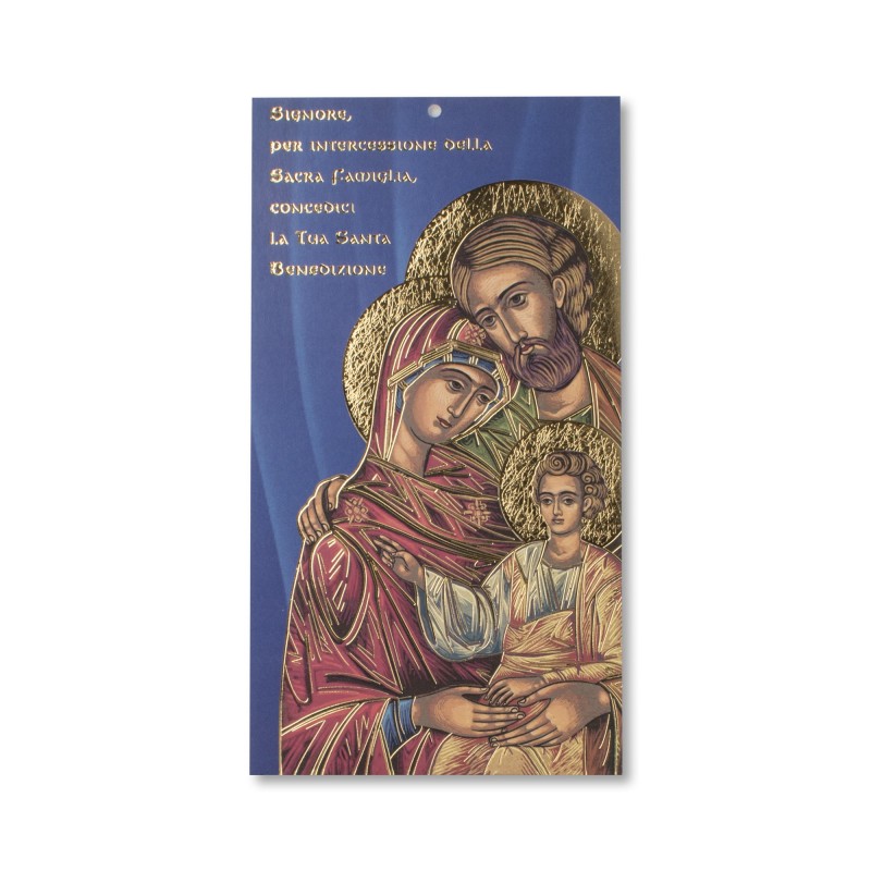 Cartoncino Benedizioni con l'Icona della Sacra Famiglia Cartoncino Benedizioni con l'Icona della Sacra Famiglia
