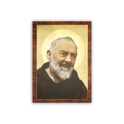 Poster con oro a caldo con l'immagine di Padre Pio
