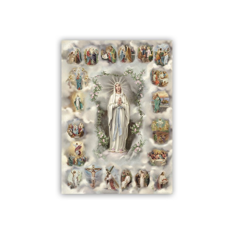 Poster con oro a caldo con l'immagine dei Misteri del Santo Rosario Poster con oro a caldo con l'immagine dei Misteri del Santo Rosario