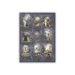 Poster con oro a caldo con l'immagine e la preghiera del Credo