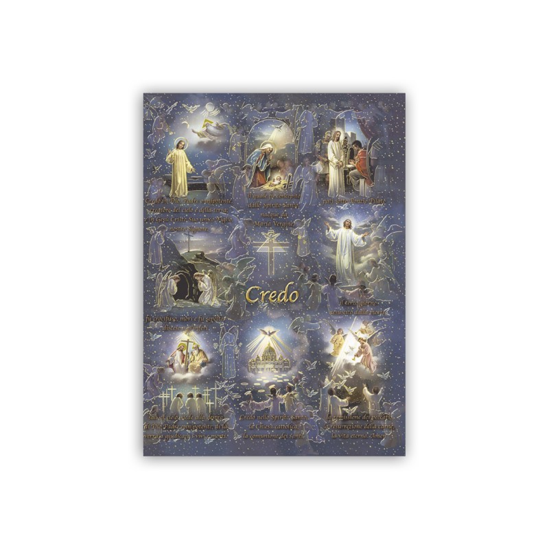 Poster con oro a caldo con l'immagine e la preghiera del Credo Poster con oro a caldo con l'immagine e la preghiera del Credo