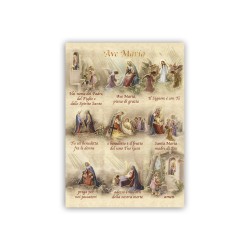 Poster con oro a caldo con l'immagine e la preghiera dell'Ave Maria