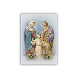 Poster con oro a caldo con l'immagine della Sacra Famiglia