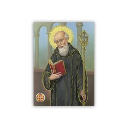 Poster con oro a caldo con l'immagine di San Benedetto