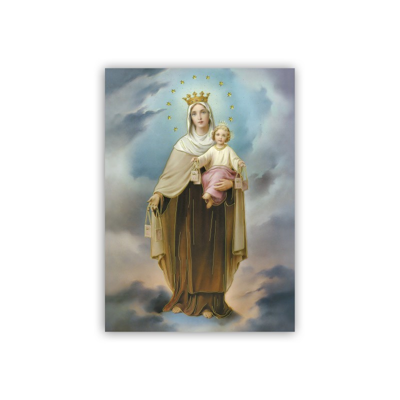 Poster con oro a caldo con l'immagine della Madonna del Carmelo Poster con oro a caldo con l'immagine della Madonna del Carmelo