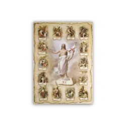 Poster con oro a caldo con l'immagine delle 15 Stazioni della Via Crucis