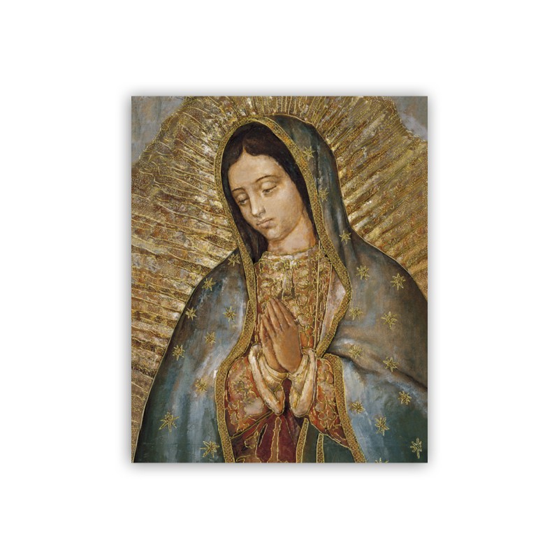 Mini poster con oro a caldo con l'immagine della Madonna di Guadalupe Mini poster con oro a caldo con l'immagine della Madonna di Guadalupe