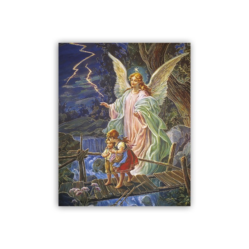 Mini poster con oro a caldo con l'immagine dell'Angelo Custode Mini poster con oro a caldo con l'immagine dell'Angelo Custode