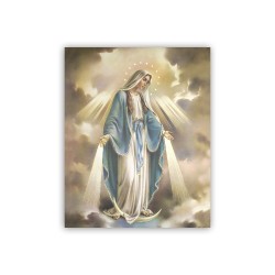 Mini poster con oro a caldo con l'immagine della Madonna Miracolosa