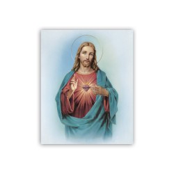 Mini poster con oro a caldo con l'immagine del Sacro Cuore di Gesù