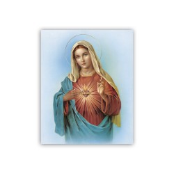 Mini poster con oro a caldo con l'immagine del Cuore Immacolato di Maria