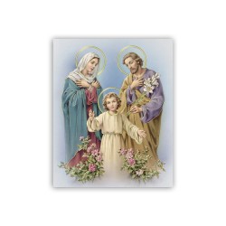 Mini poster con oro a caldo con l'immagine della Sacra Famiglia