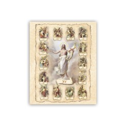 Mini poster con oro a caldo con l'immagine delle 15 stazioni della Via Crucis